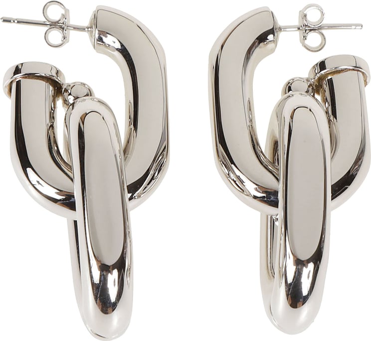 Rabanne Xl Link Double Hoop Earrings Metallic