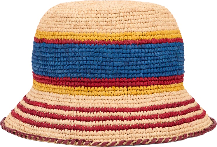 Rabanne Bucket hat model in raffia