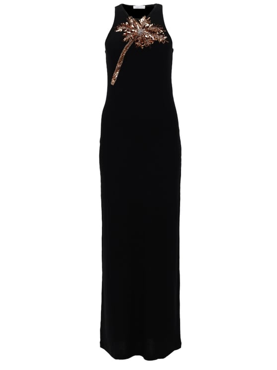Rabanne Sleeveless Palm Tree Sequin Dress