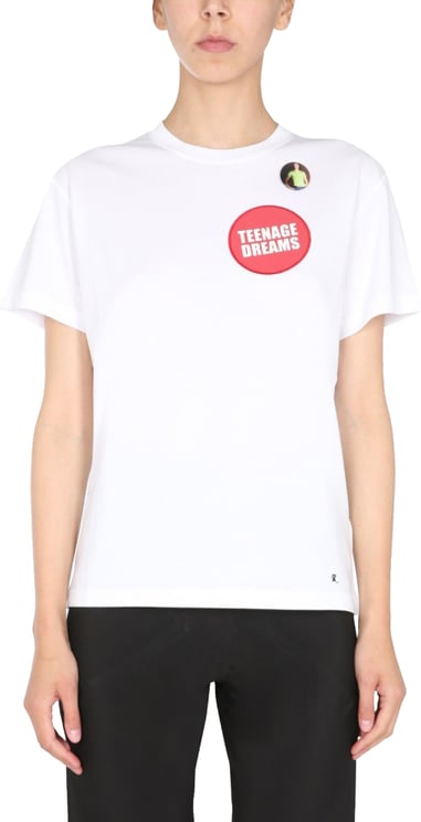 Raf Simons Crew Neck T-Shirt With Graphic Patches