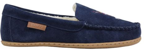 Ralph Lauren Ralph Lauren Blue Suede Leather Slippers