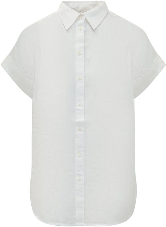 Ralph Lauren Camicia a Maniche Corte in Lino con Colletto
