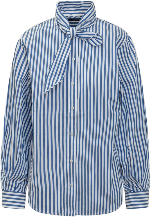 Ralph Lauren Camicia a Righe con Fiocco al Collo