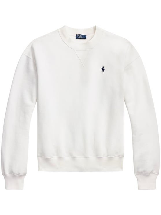 Ralph Lauren Crewneck Pullover with Ribbed Cuffs and Minimalist Logo