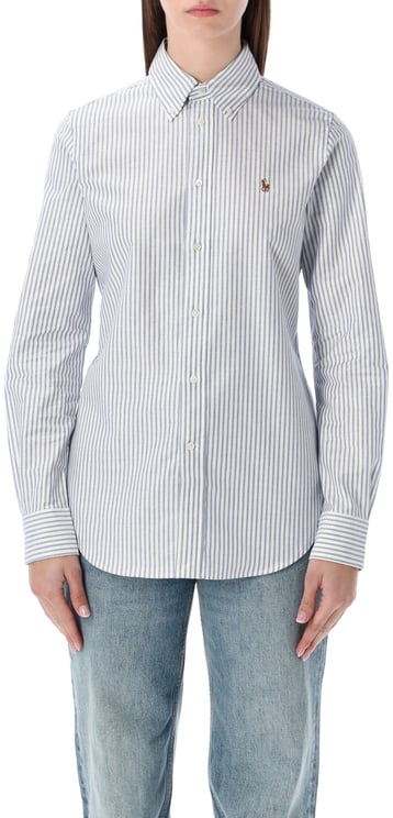 Ralph Lauren Oxford Shirt Stripe Btn Down White Heritage Royal Stripe