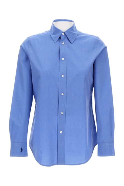Ralph Lauren Classic Cut Cotton Shirt with Exposed Button Closure