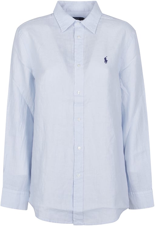 Ralph Lauren Long Sleeve Button Front Classic Shirt Blue