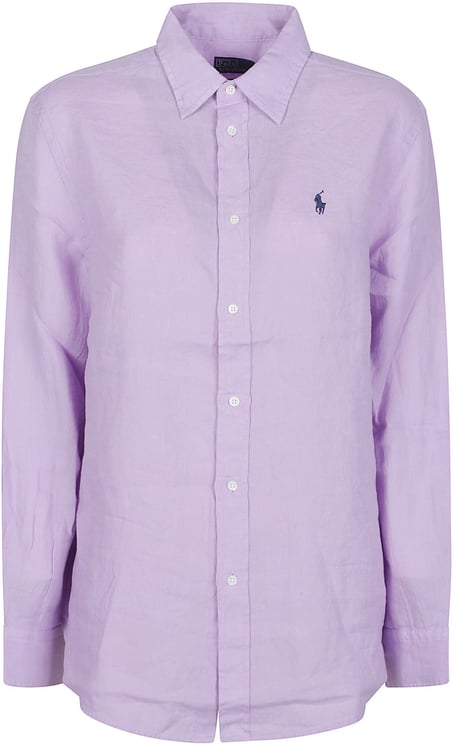 Ralph Lauren Long Sleeve Button Front Classic Shirt Pink