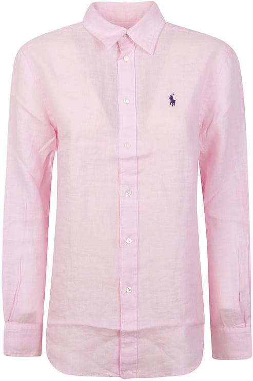 Ralph Lauren Long Sleeve Button Front Classic Shirt Pink