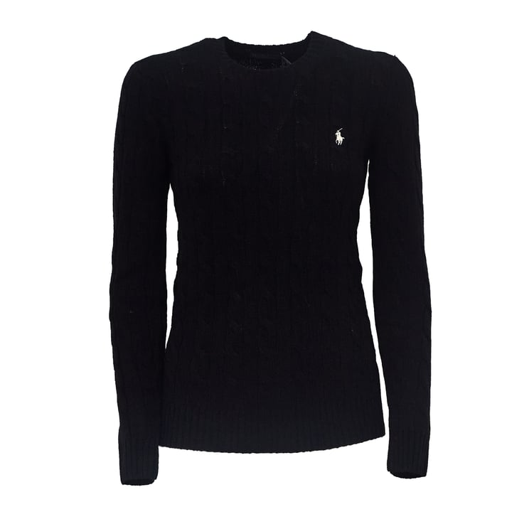 Ralph Lauren Cable Knit Crewneck Pullover With Embroidered Logo
