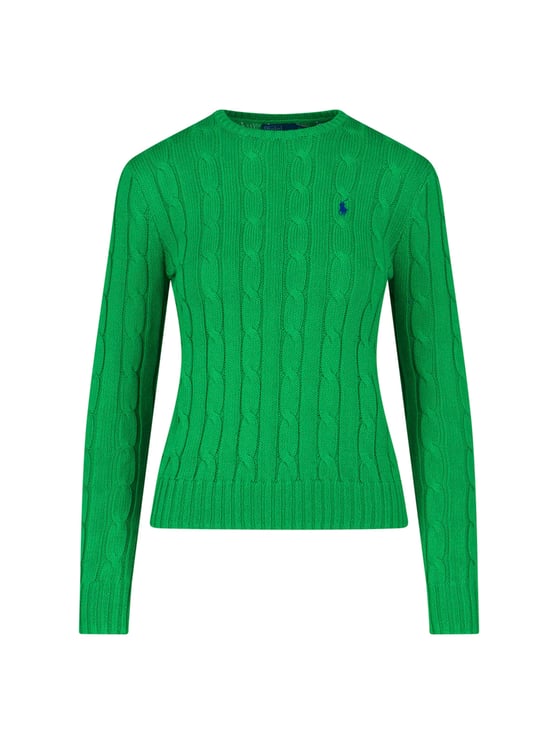 Ralph Lauren Green Cable Knit Crewneck Sweater