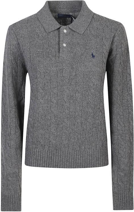 Ralph Lauren Long Sleeve Polo Neck Sweater Grey