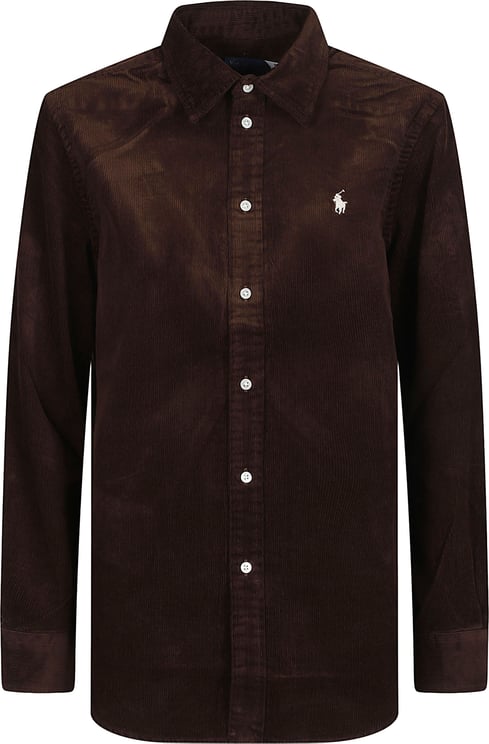Ralph Lauren Long Sleeve Button Front Sport Shirt Brown