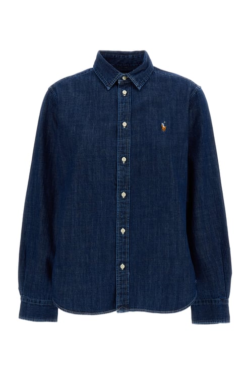 Ralph Lauren Blue Pony Logo Denim Shirt