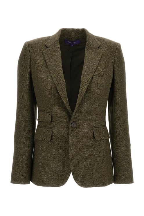 Ralph Lauren Green Parker Broken-Twill Blazer