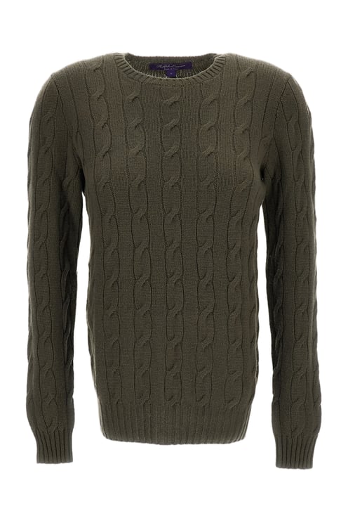 Ralph Lauren Cable-Knit Cashmere Pullover With Classic Crew Neckline