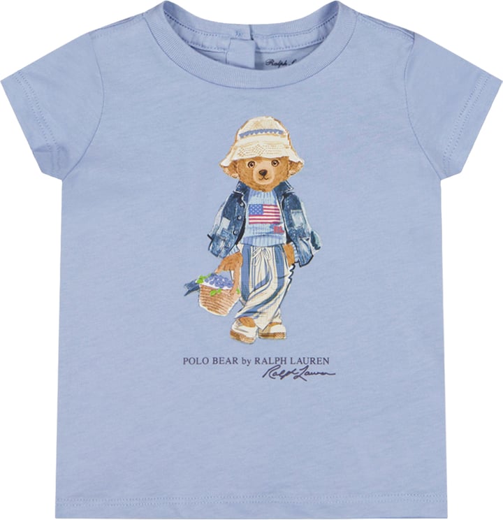 Ralph Lauren Ralph Lauren Baby Meisjes T-Shirt In Licht Blauw