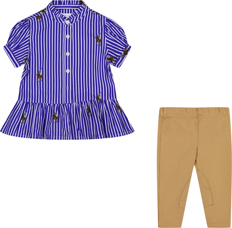 Ralph Lauren Ralph Lauren Baby Meisjes Setje In Blauw