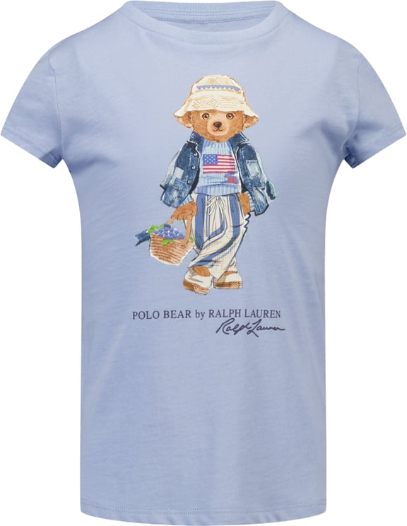 Ralph Lauren Ralph Lauren Kinder Meisjes T-Shirt In Licht Blauw