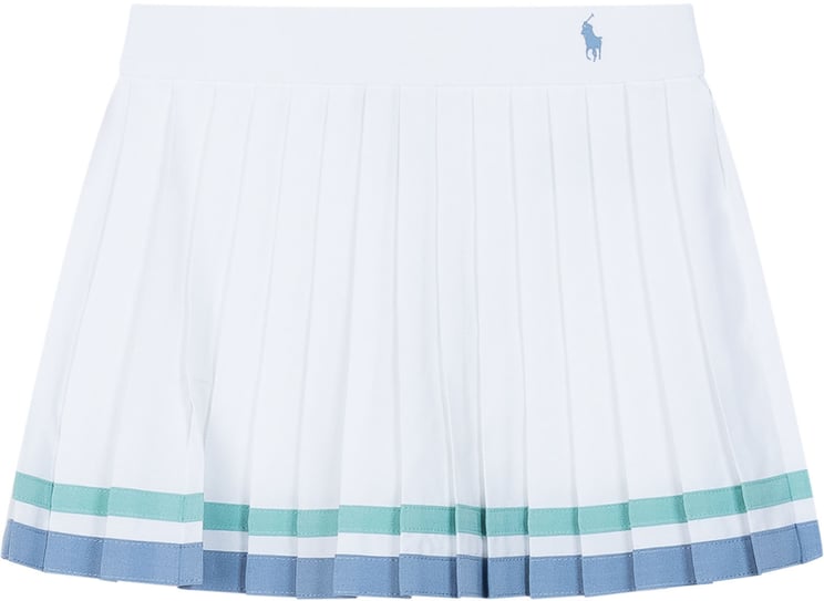 Ralph Lauren Gonna-Pantaloncino Plissettata con Bande a Contrasto