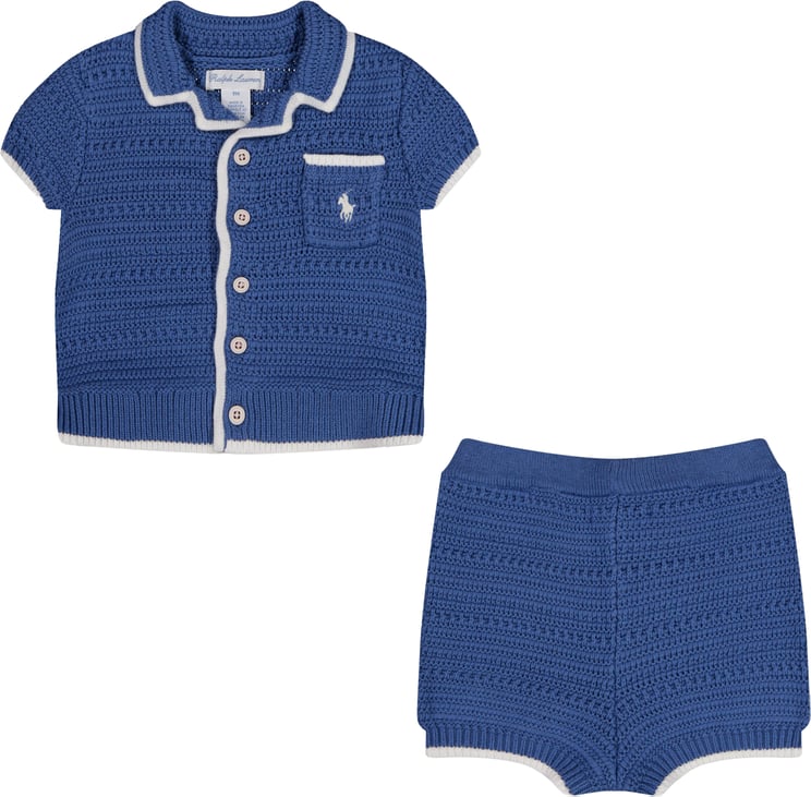 Ralph Lauren Ralph Lauren Baby Jongens Setje In Donker Blauw