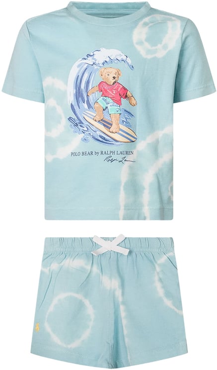 Ralph Lauren Completo T-shirt e Shorts con Stampa Orso