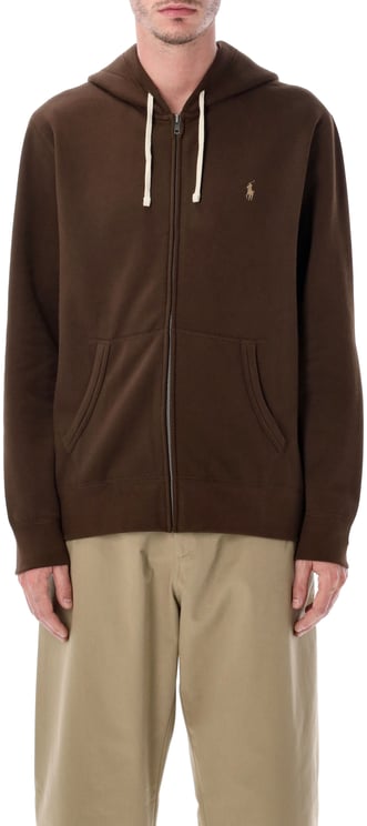 Ralph Lauren Rl Zip Hoodie Marrone