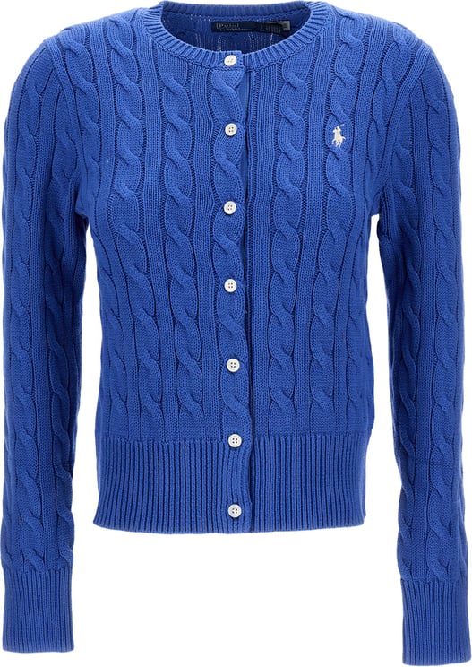 Ralph Lauren Fitted Cable Knit Cardigan With Button Closure