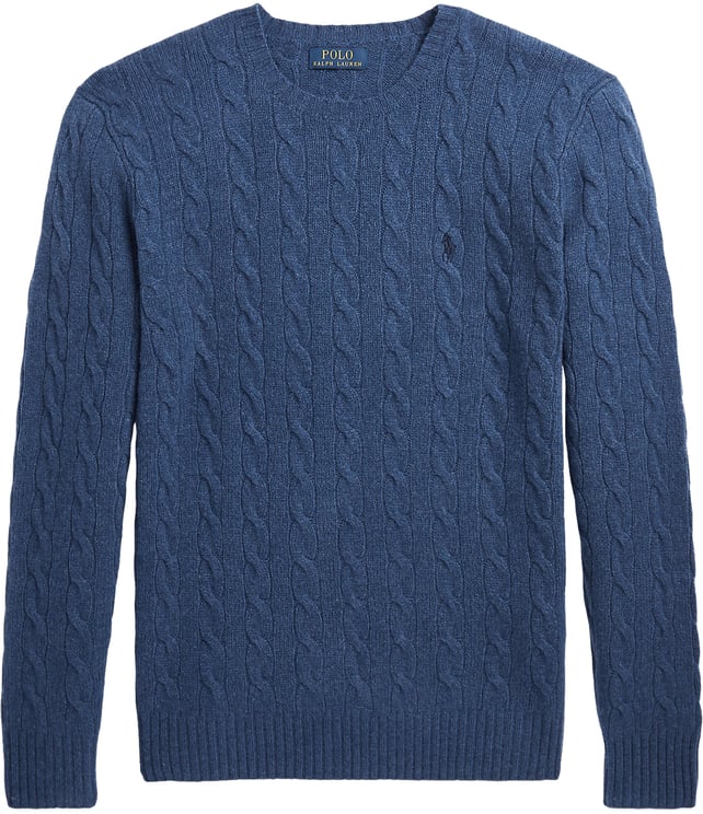 Ralph Lauren Blue Pullover Cable Knit Cotton Sweater