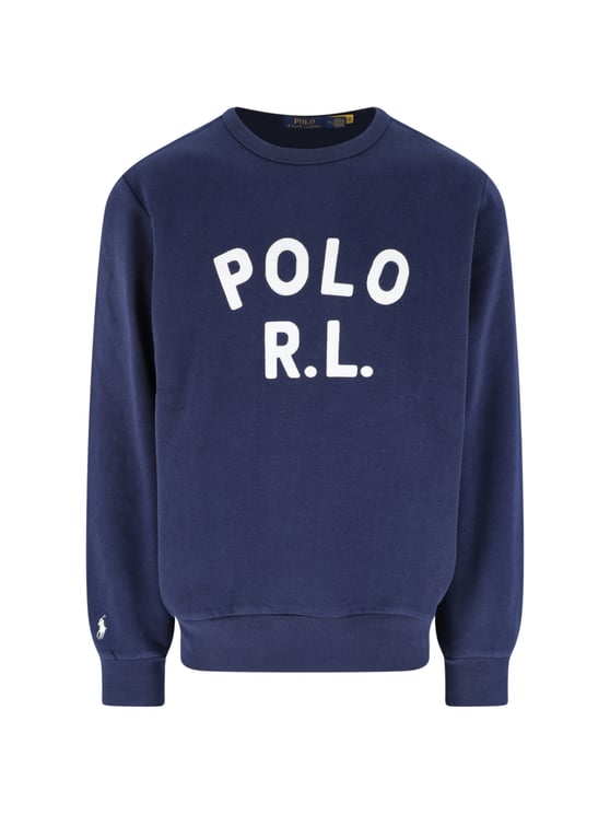 Ralph Lauren Navy Blue Crewneck Cotton Blend Sweatshirt