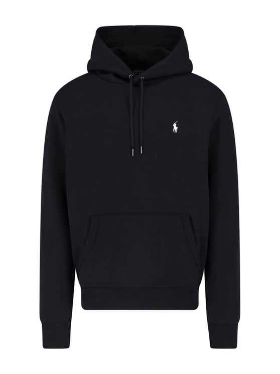Ralph Lauren Black Recycled Cotton Blend Hooded Sweatshirt