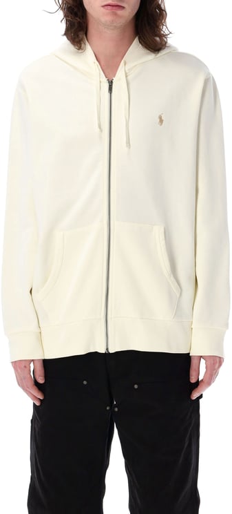 Ralph Lauren Loopback Hoodie Zip Bianco