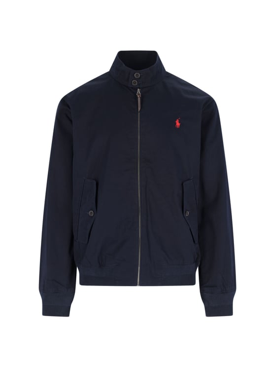 Ralph Lauren Navy Blue High Neck Cotton Zip Jacket
