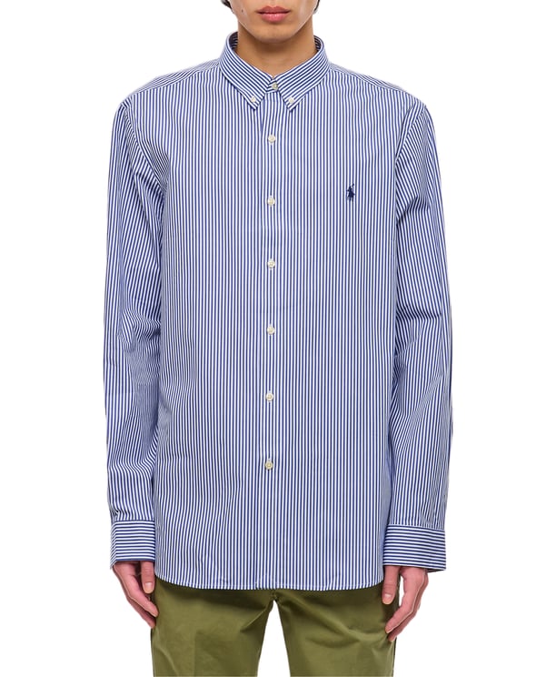 Ralph Lauren Slim Fit Cotton Sport Shirt with Vertical Stripes