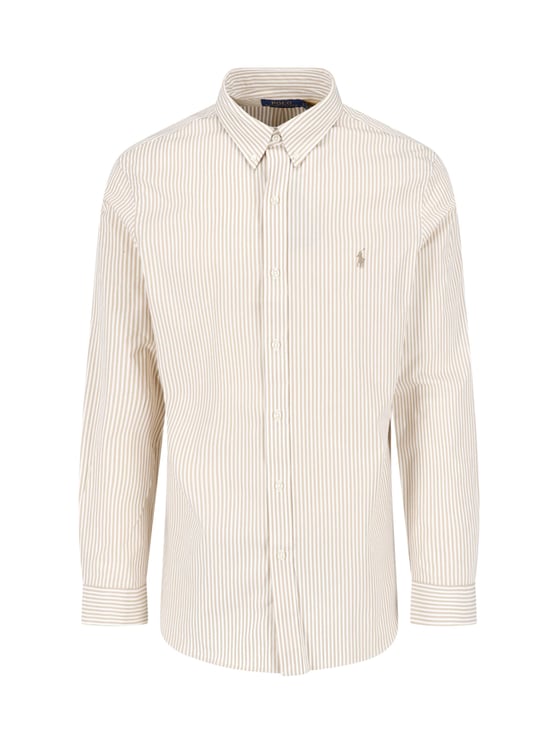 Ralph Lauren Cream Striped Stretch Cotton Shirt