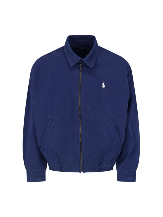 Ralph Lauren Classic Zip-Up Jacket with Buttoned Collar and Embroidered Logo