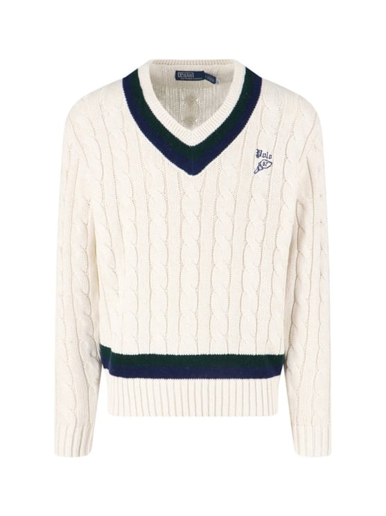 Ralph Lauren Cable-Knit Cricket Sweater Cream