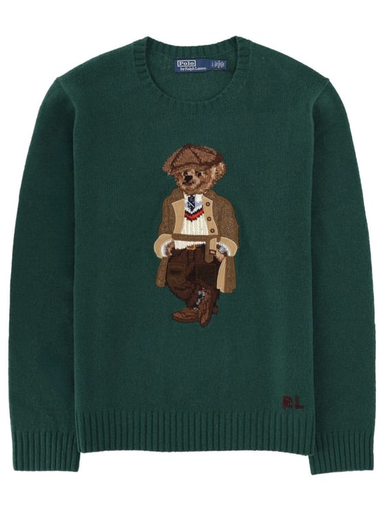 Ralph Lauren Polo Bear Green Embroidered Sweater