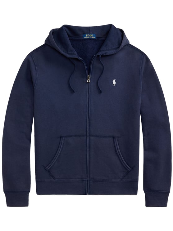 Ralph Lauren Navy Blue Sweatshirt Full-Zip Cotton Hoodie