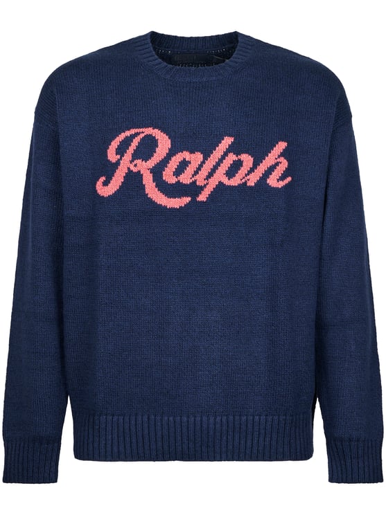 Ralph Lauren Knitted Pullover Sweater with Contrasting Script Detail