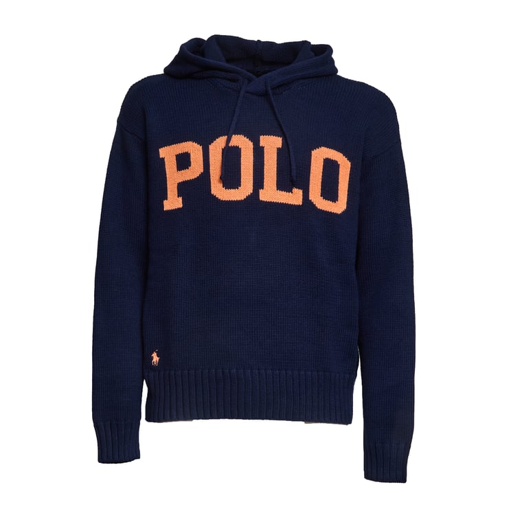 Ralph Lauren Polo Intarsia Cotton Hooded Sweater