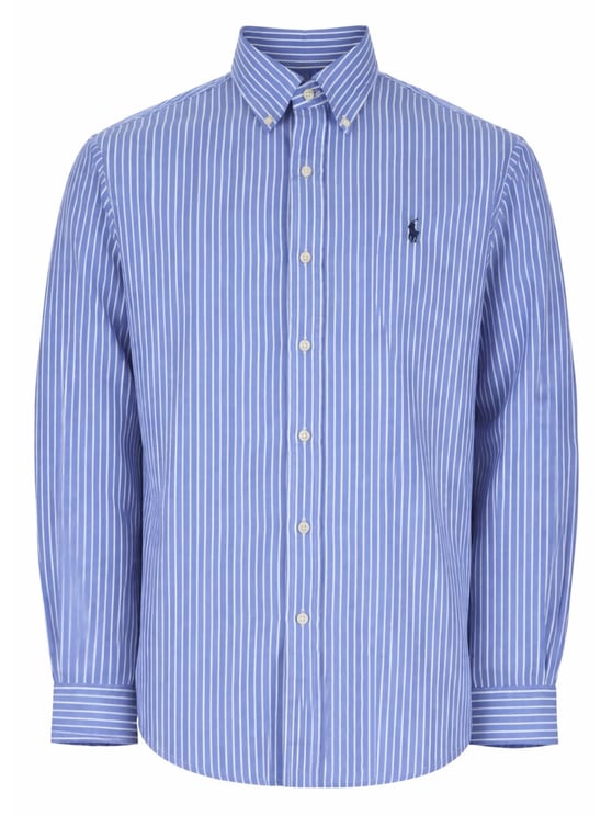 Ralph Lauren Blue Striped Cotton Button-Down Shirt