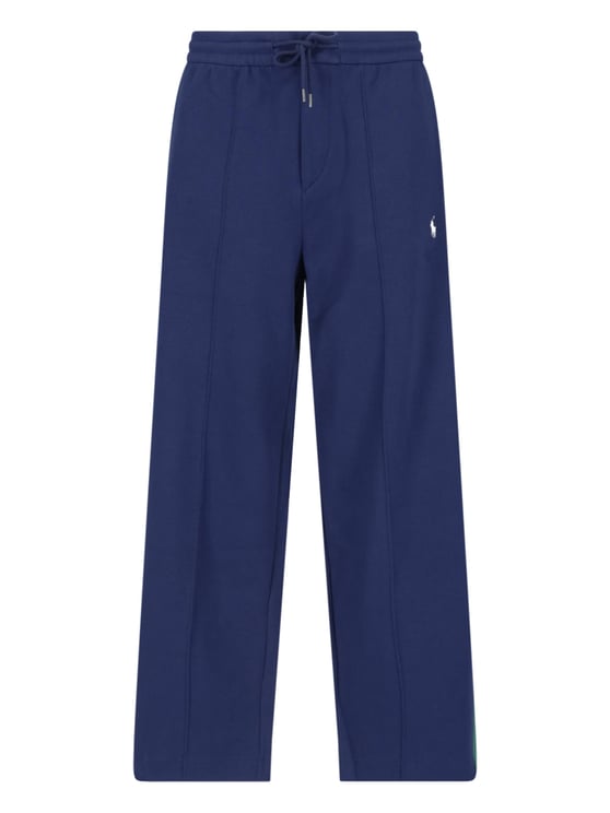 Ralph Lauren Blue Elastic Waist Wide-Leg Trousers