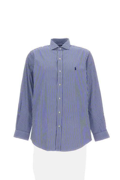 Ralph Lauren Vertical Stripe Cotton Shirt with Classic Collar
