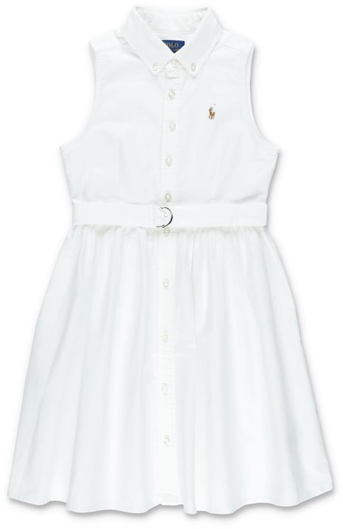 Ralph Lauren Shirt Dress No/Sleeves Bianco