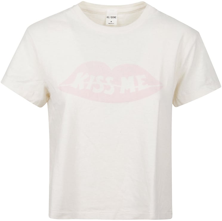 Re-Done 50s Boxy Kiss Me T-shirt White