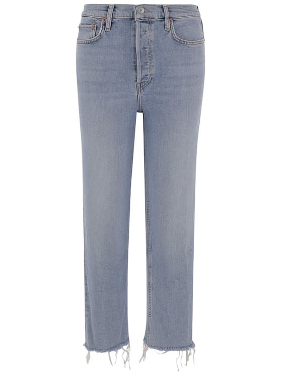 Re-Done Light Denim Jeans With Classic Five-Pocket Design