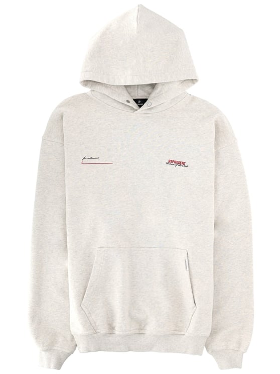 Represent Light Grey Back Red Text Hoodie