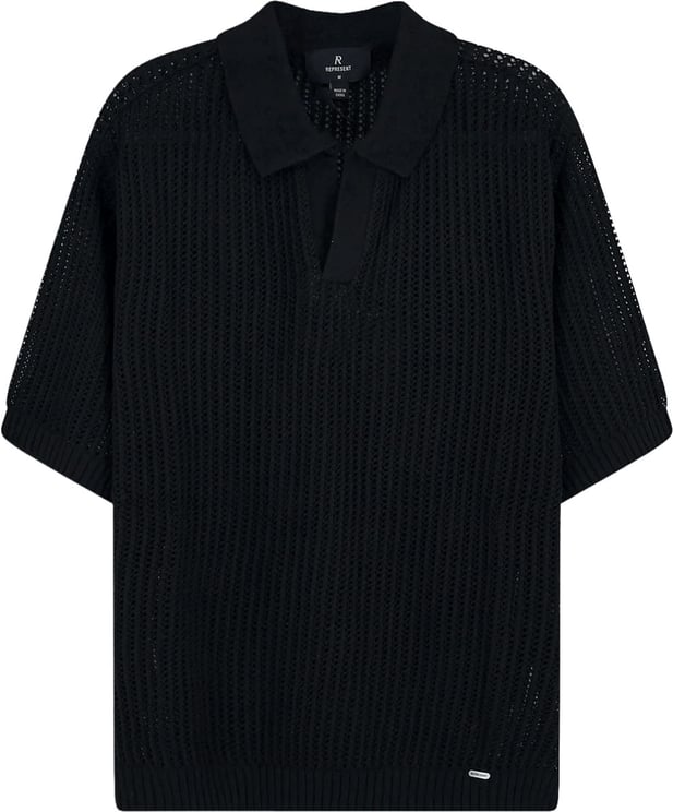 Represent BEVERLY GEBREIDE POLO ZWART