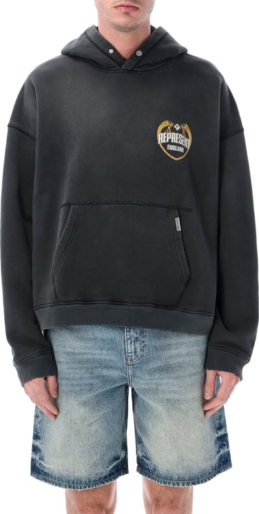 Represent Angel Border Hoodie Stained Black